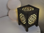 Bam Wood Shade Lantern Decor Lighting Bedroom USB Power