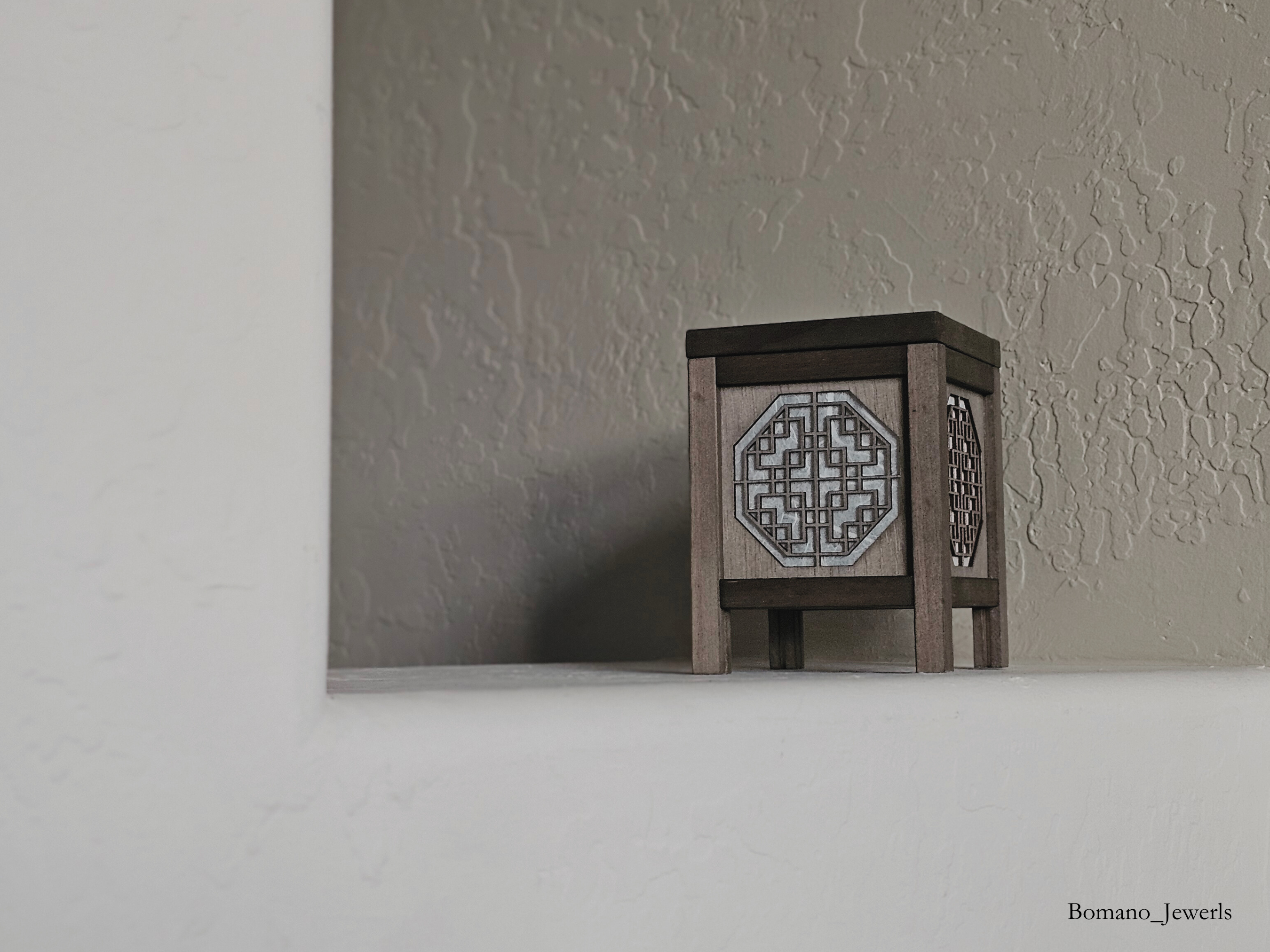 Bam Wood Shade Lantern Decor Lighting Bedroom USB Power