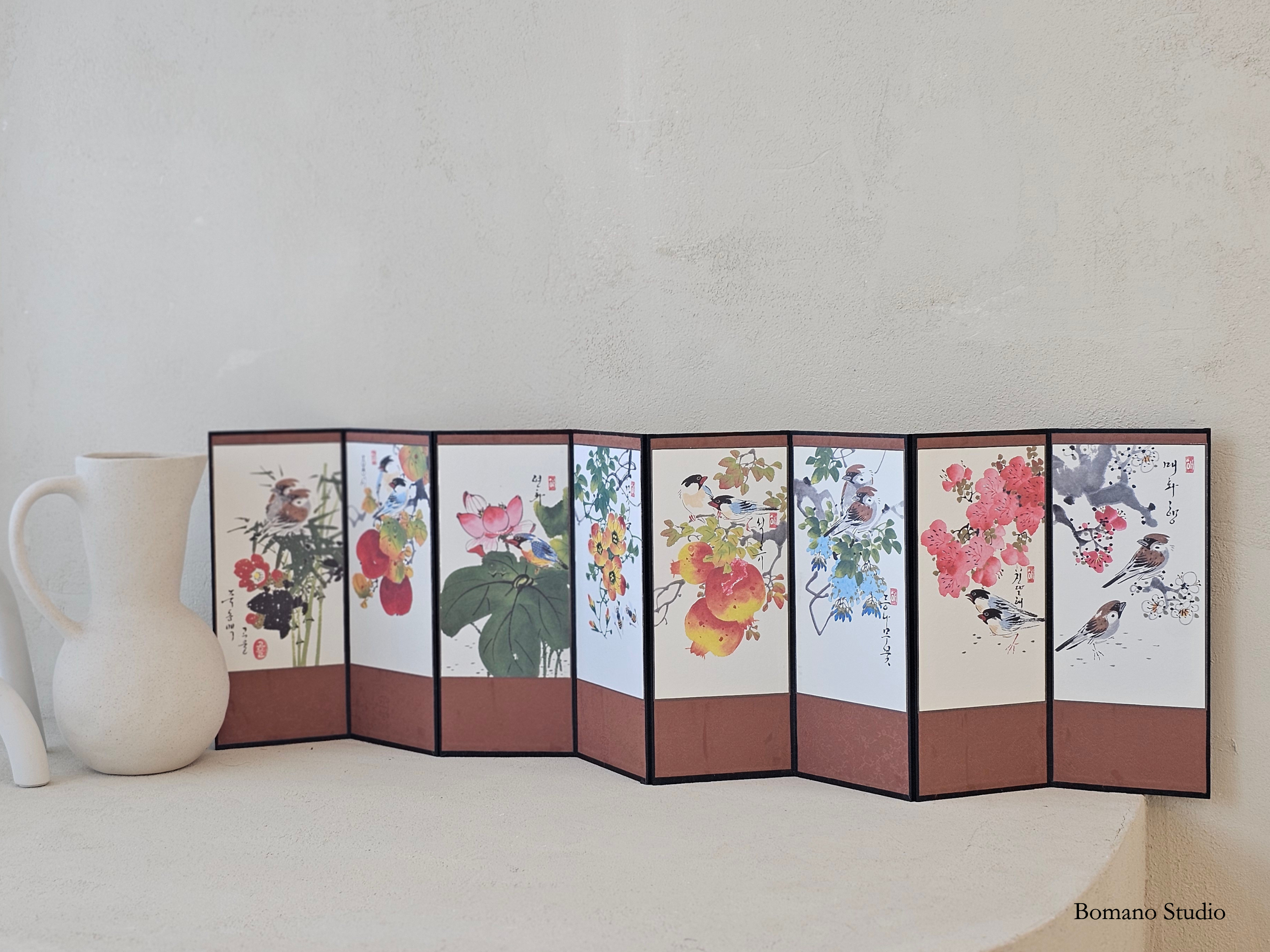Blossom Bird Folding Screen