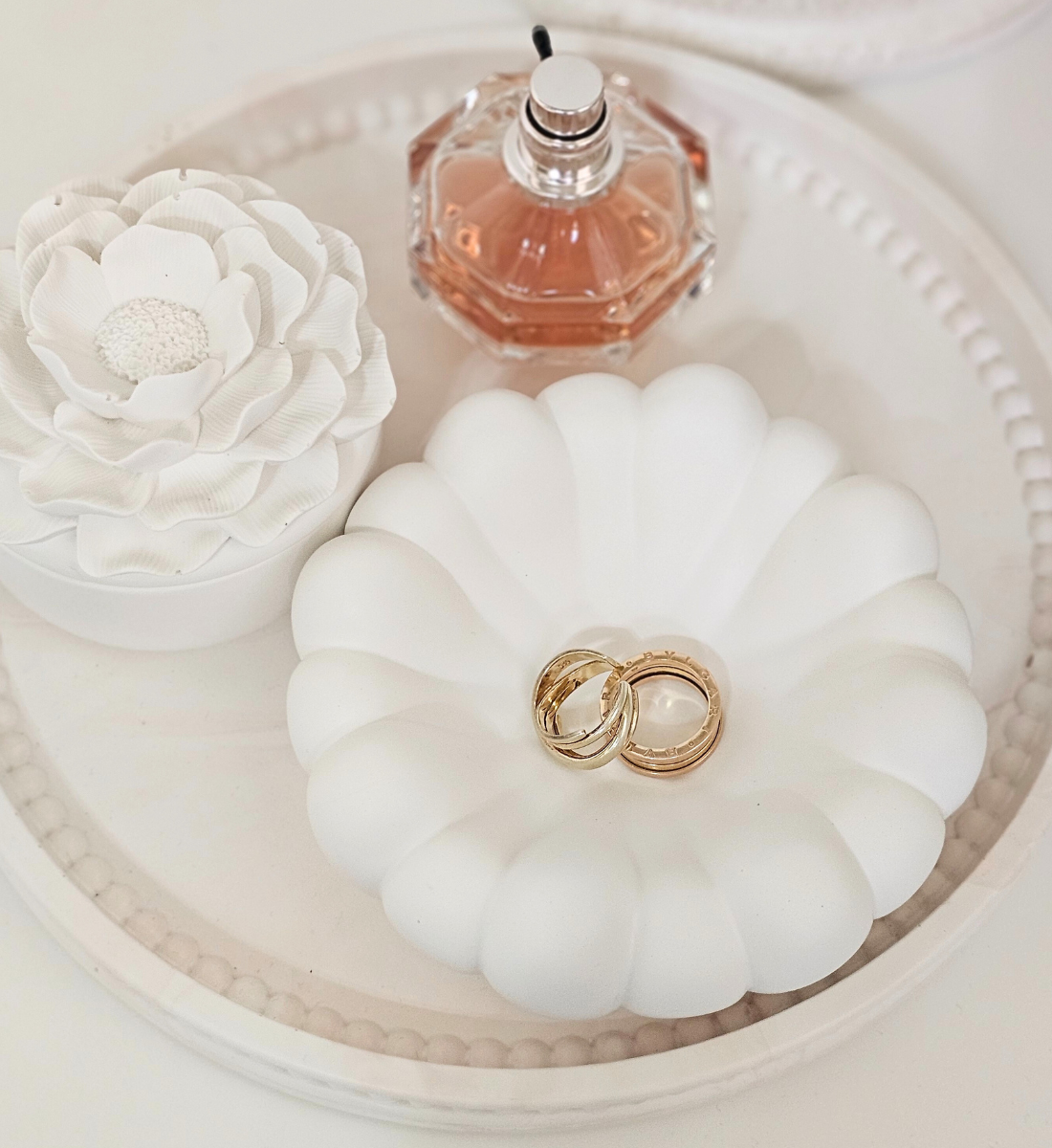 Hand-poured Scalloped Flower Bowl