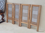 Ecru Mini Wooden Folding Screen Divider