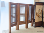 Ecru Mini Wooden Folding Screen Divider