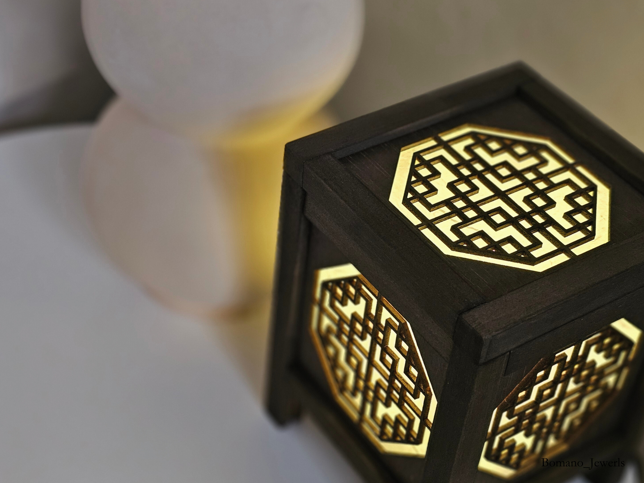 Bam Wood Shade Lantern Decor Lighting Bedroom USB Power