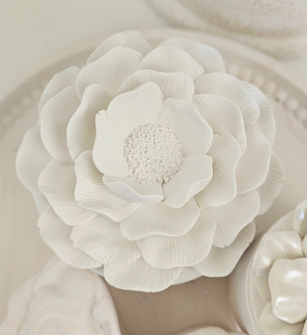 Hand-poured Marble Peony Jewelry Box Medium sz