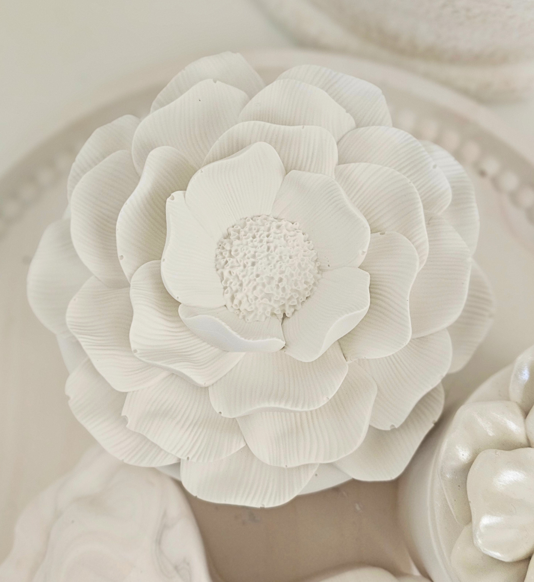 Hand-poured Marble Peony Jewelry Box Medium sz