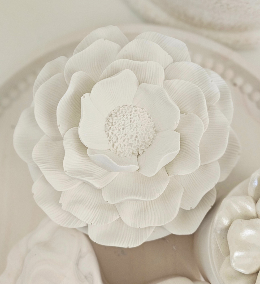 Hand-poured Marble Peony Jewelry Box Large sz