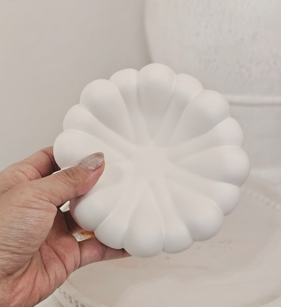 Hand-poured Scalloped Flower Bowl