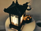 Mori Haus Wooden House Crafted Hanji Shade Lantern Accent Lamp