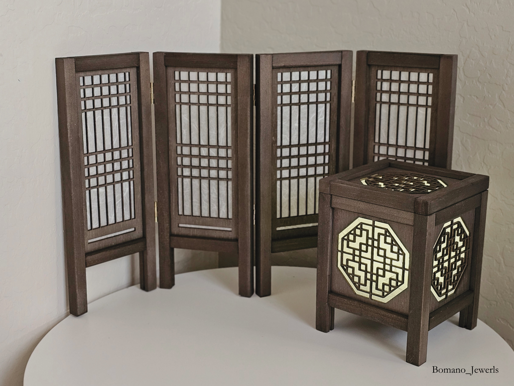 Bam Wood Shade Lantern Decor Lighting Bedroom USB Power