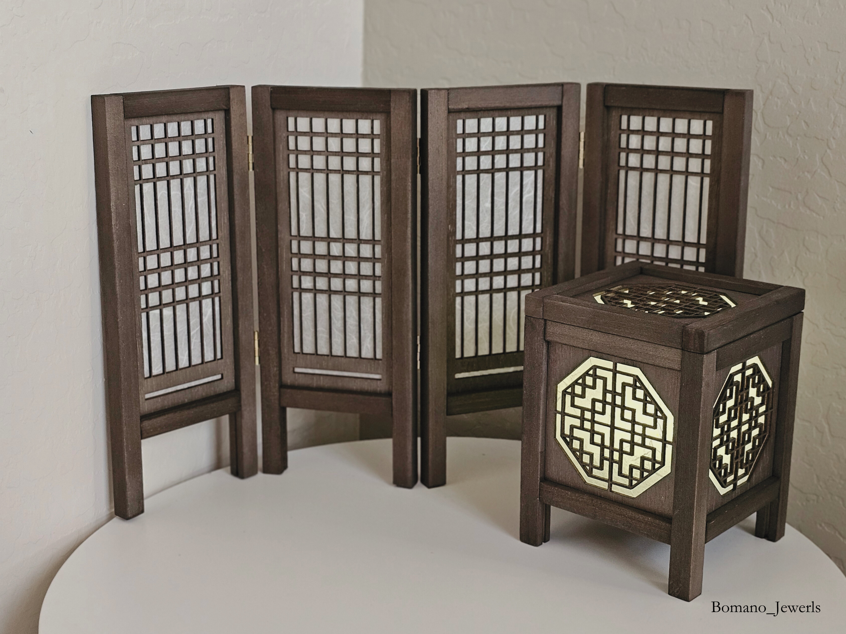 Bam Wood Shade Lantern Decor Lighting Bedroom USB Power