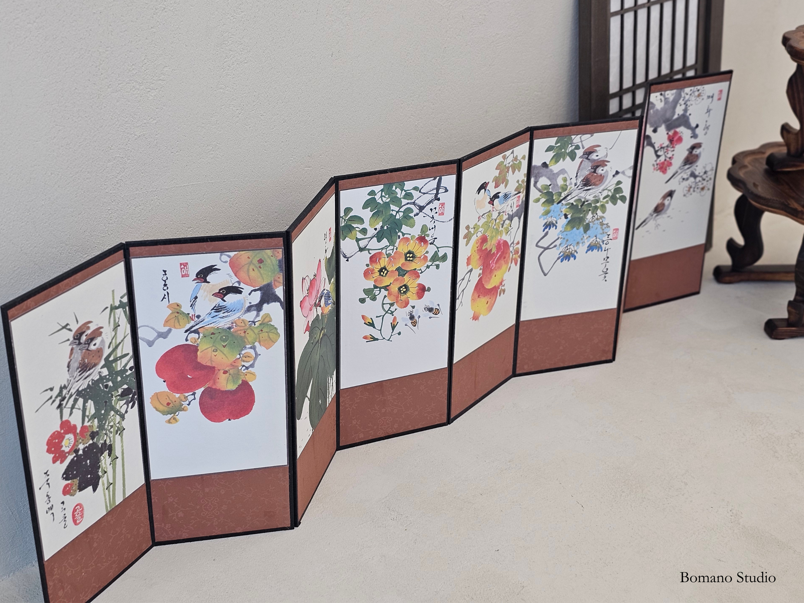 Blossom Bird Folding Screen