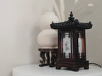 Mori Haus Wooden House Crafted Hanji Shade Lantern Accent Lamp