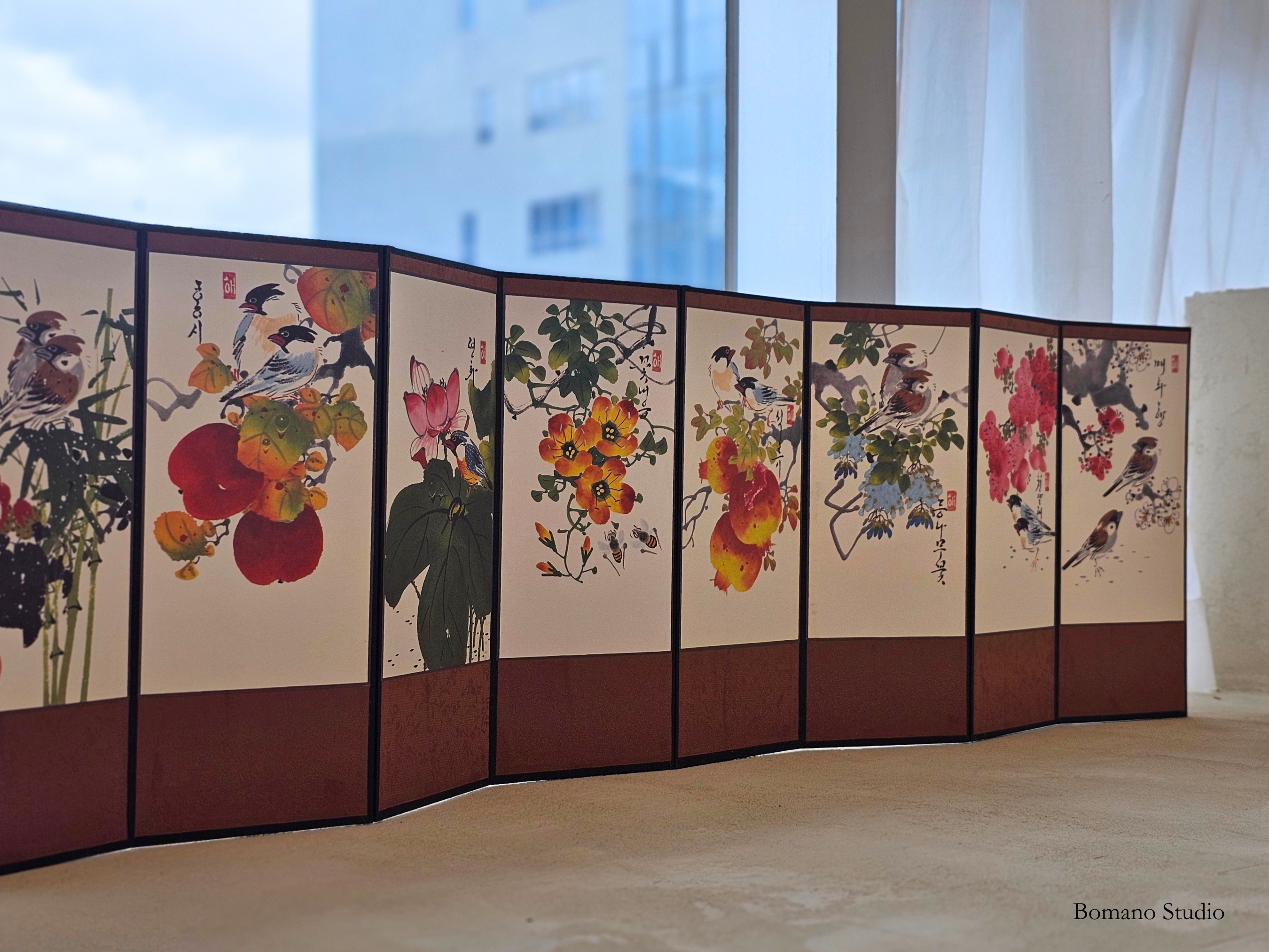 Blossom Bird Folding Screen