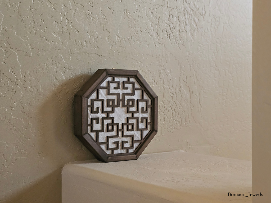 Bam Wood Octagon Wall Sconce Light Battery Operated