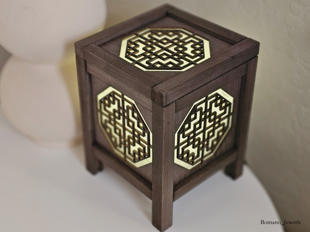 Bam Wood Shade Lantern Decor Lighting Bedroom USB Power