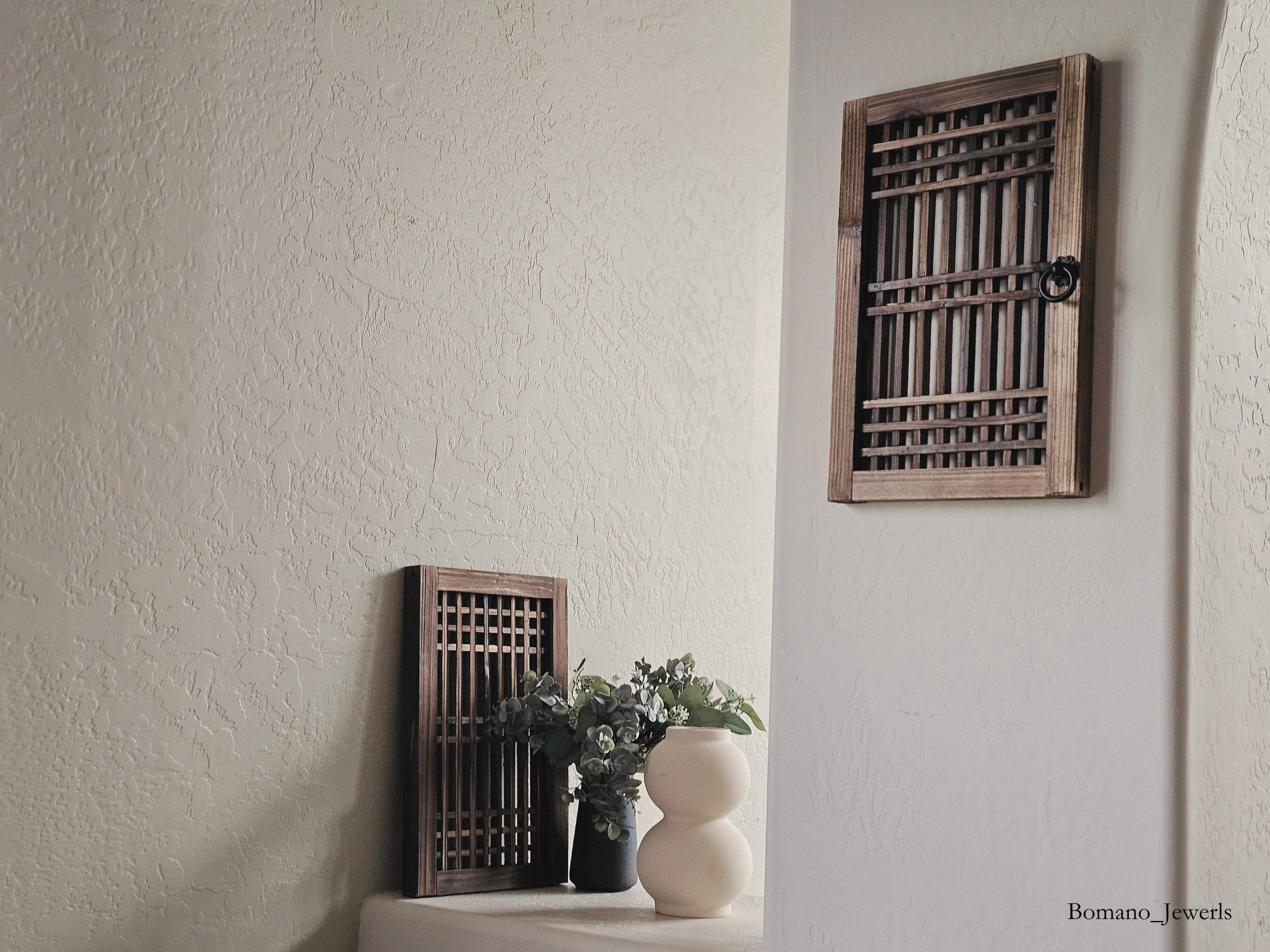 Hanok Touch DIY Wall Decor Wooden Window Grilled Door