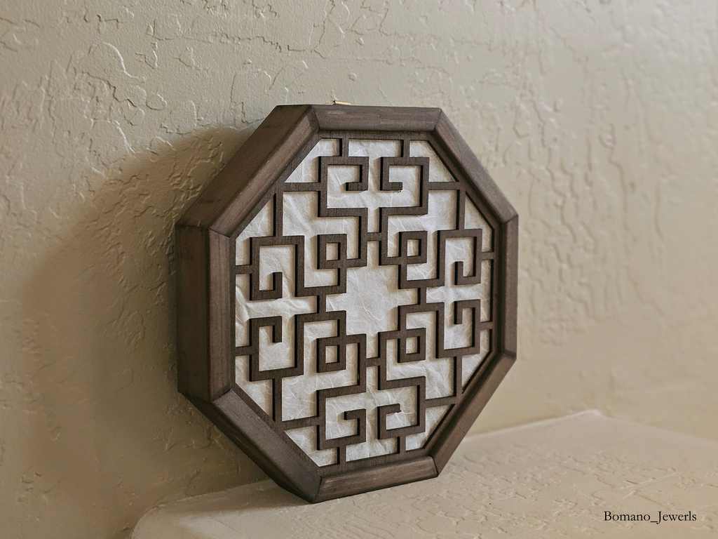 Bam Wood Octagon Wall Sconce Light Battery Operated