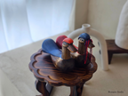 Duo Geese Wedding Gift Handcrafted Wooden Pair Couple Figurines