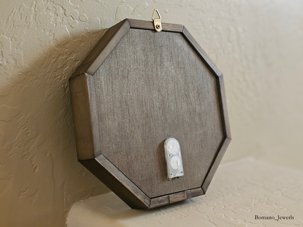 Bam Wood Octagon Wall Sconce Light Battery Operated