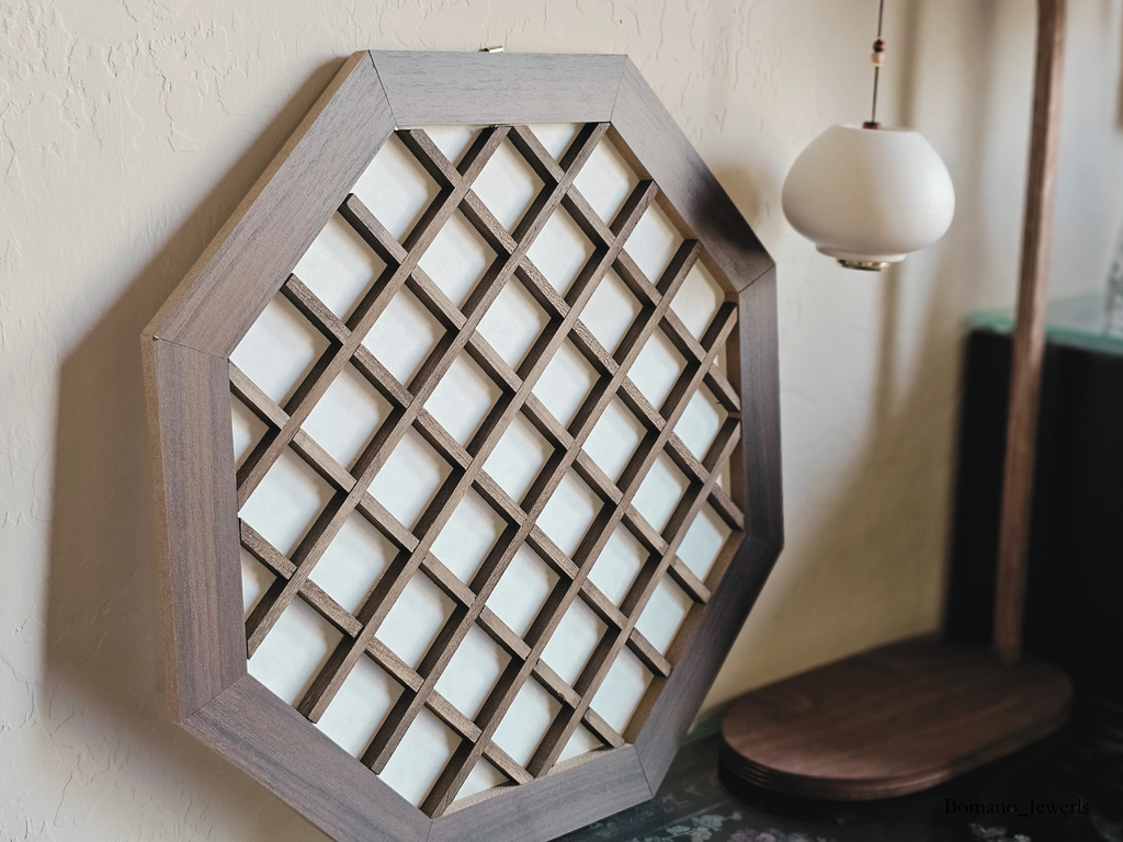 Hanok Touch Octagon Large Wooden Crafted Window Frame 17"
