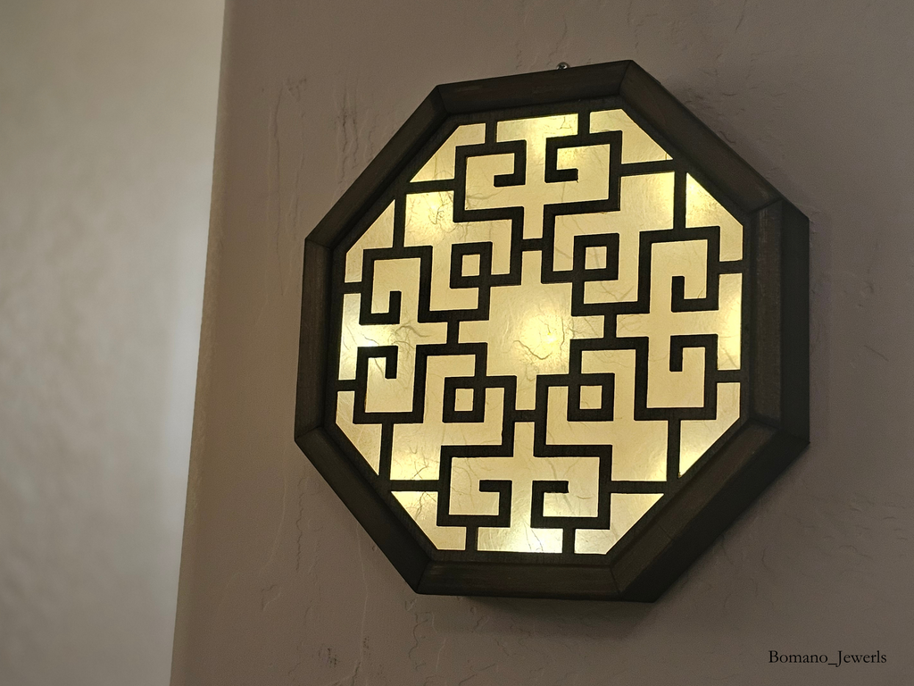 Bam Wood Octagon Wall Sconce Light Battery Operated