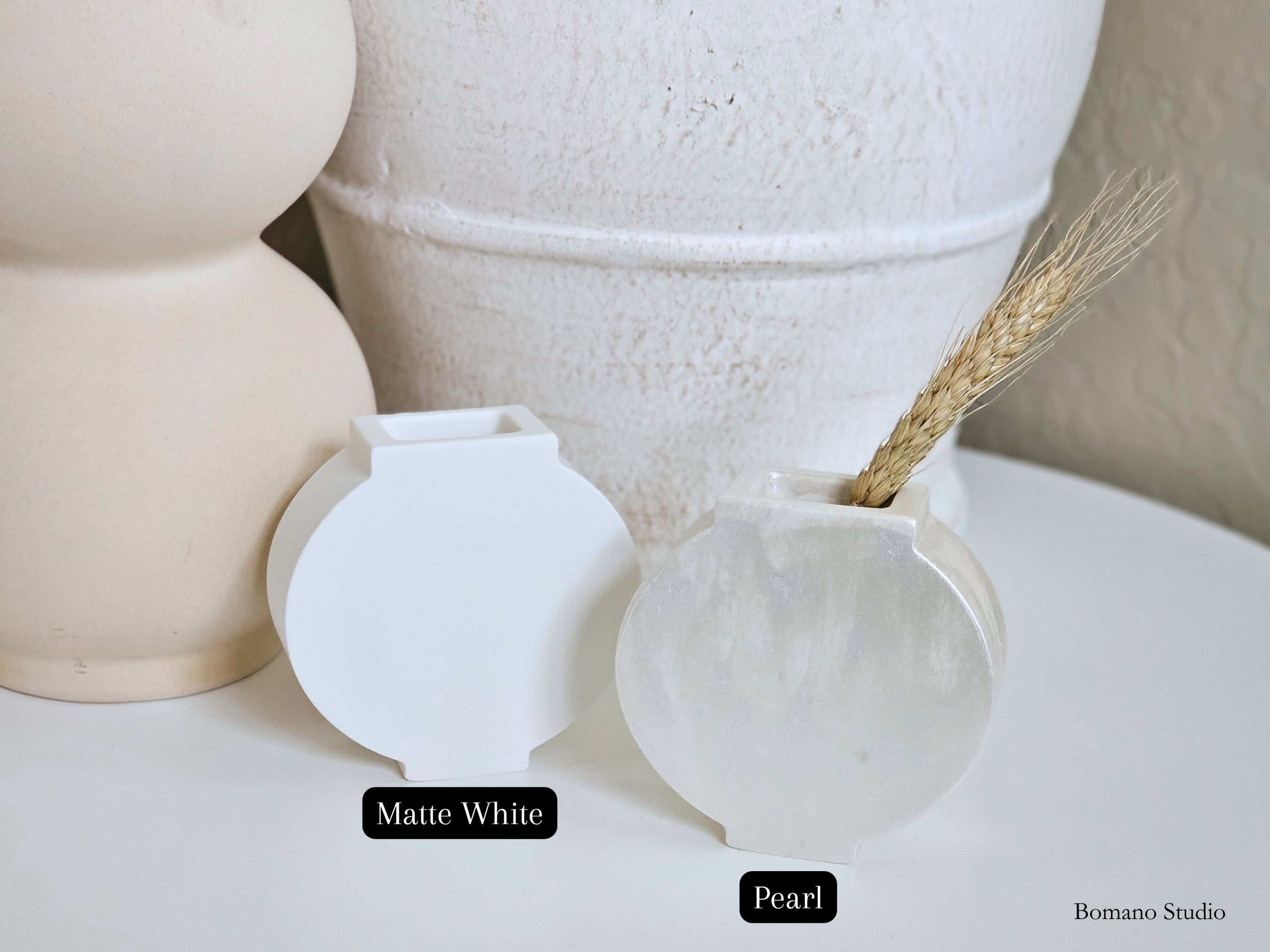 Moon Jar Inspired bud vase